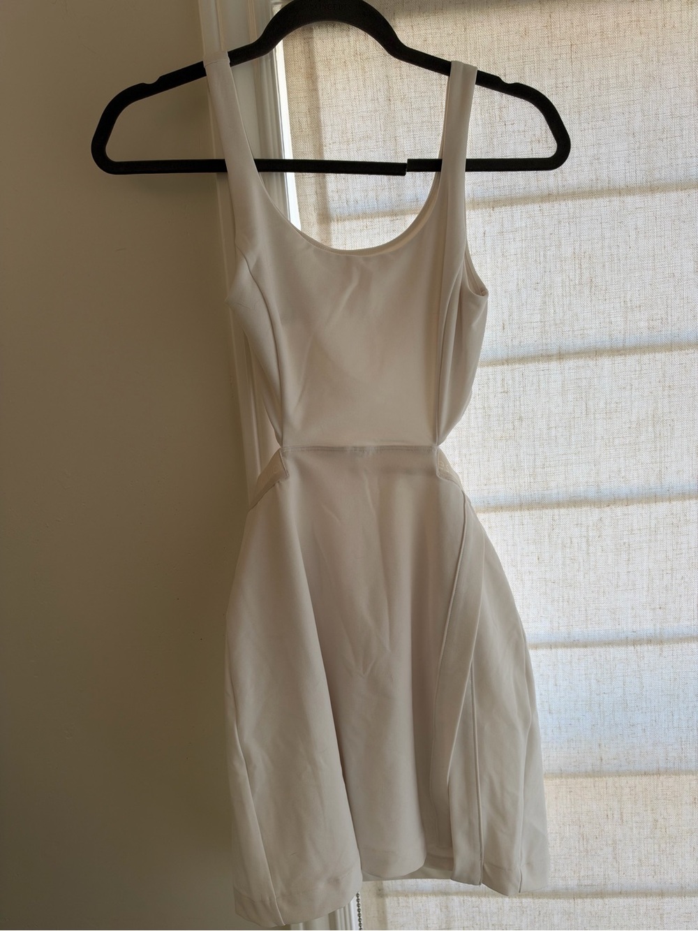 Outdoor Voices Court Dress- White Scoop-Neck Mini Exercise Dress